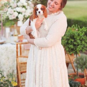 Dainty Jewells Cream Textured Knit and Lace Tiered Maxi Dress